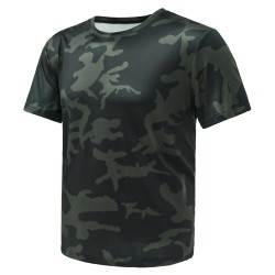 Dark Black Quick-Dry Outdoor Hunting Short Sleeve T-Shirt